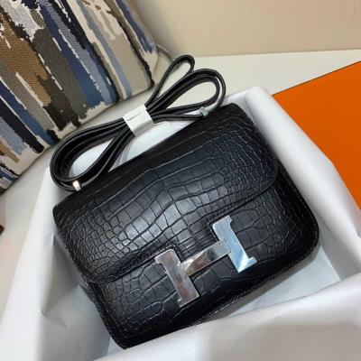 wholesale quality hermes constance 19 matte niloticus crocodile 89 noir phd